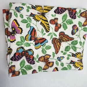 VTG 70s Butterfly Colorful Fleece Polyester Throw Boho Hippie Home